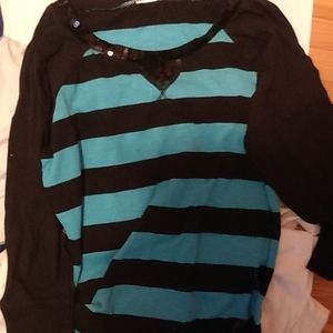 Blue and black long sleeve justice